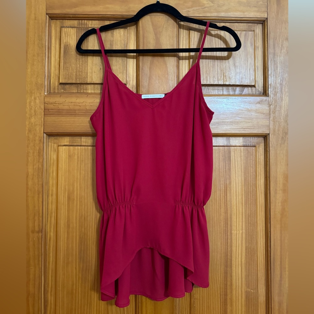 ThreeEightyTwo red cinched waist tank- size Small